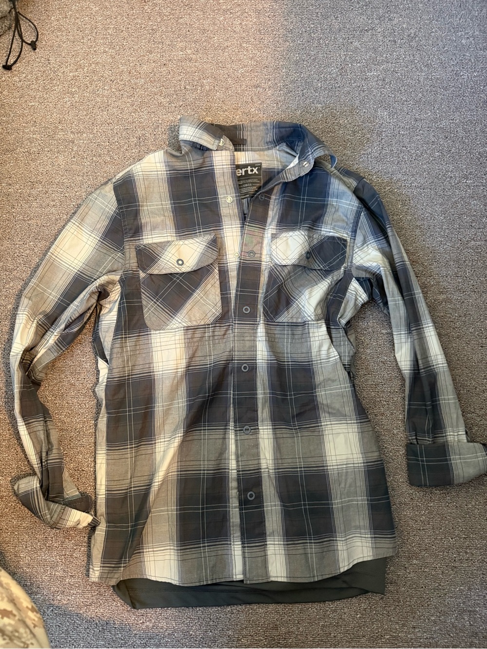 Vertx Men's Gray Plaid Casual Button-Down Shirt